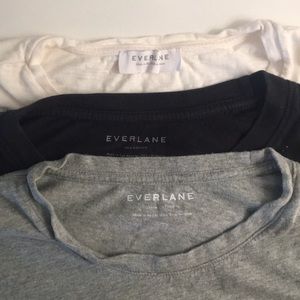 Everlane t-shirt bundle - cream, gray, black